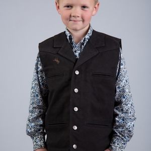 WYOMING TRADERS YOUTH BRONCO CANVAS WESTERN VEST